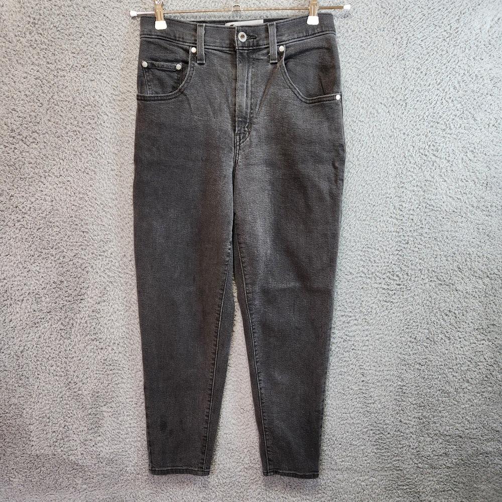 Levis Silver Tab Mom Jeans Womens 27x27 (Measures 27x25.5) Faded Black Denim
